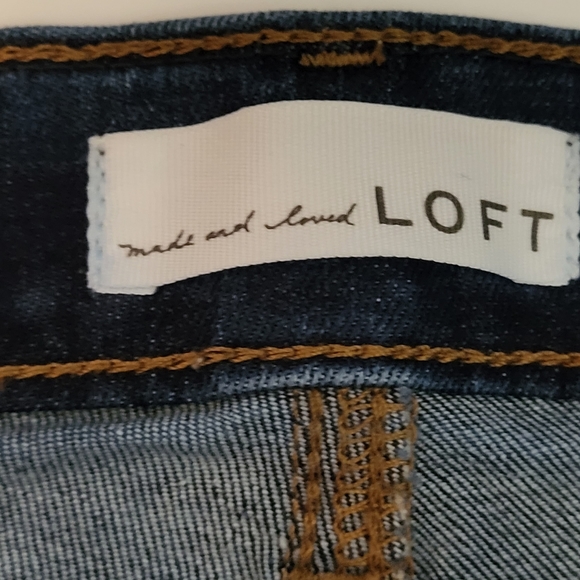 Loft Dark Wash Women's Blue Jeans Cuffed Size 4/27 - Picture 4 of 13